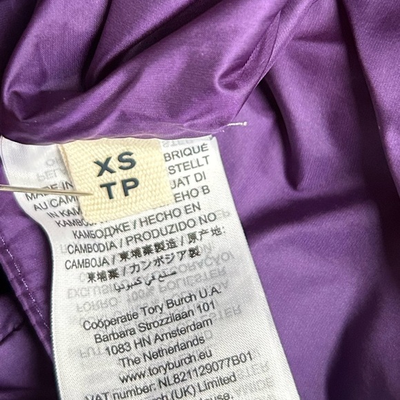 Tory Burch REVERSIBLE NYLON FLEECE PULLOVER JACKET Purple Orange Sz XS - Picture 15 of 16